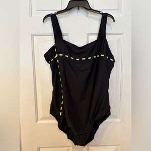 Miraclesuit Size 26W Slimming Tummy Control One Piece Swimsuit Shaper Black NWT